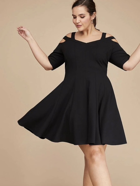 Lane Bryant Dresses & Skirts - Lane Bryant Black Cold-Shoulder Black dress NWT